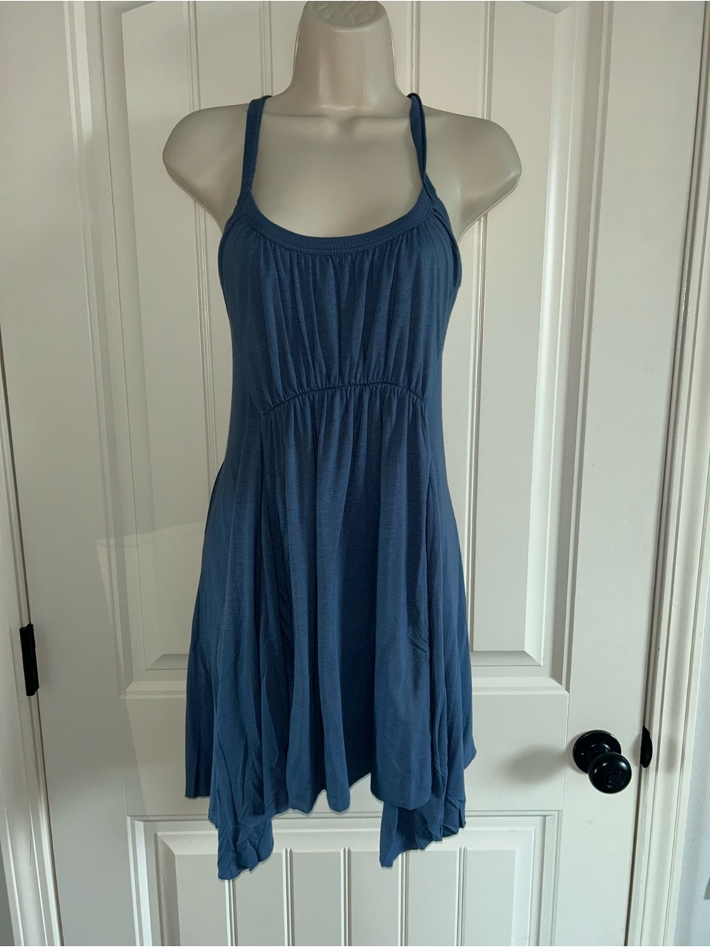 NEW Hard Tail Blue Racerback Scoop-Neck Mini Dress Sz S
